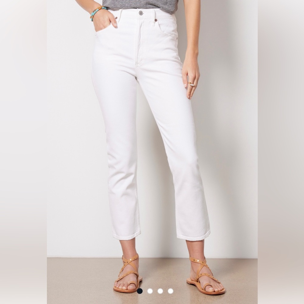 Agolde size 26 white mid rise jeans
